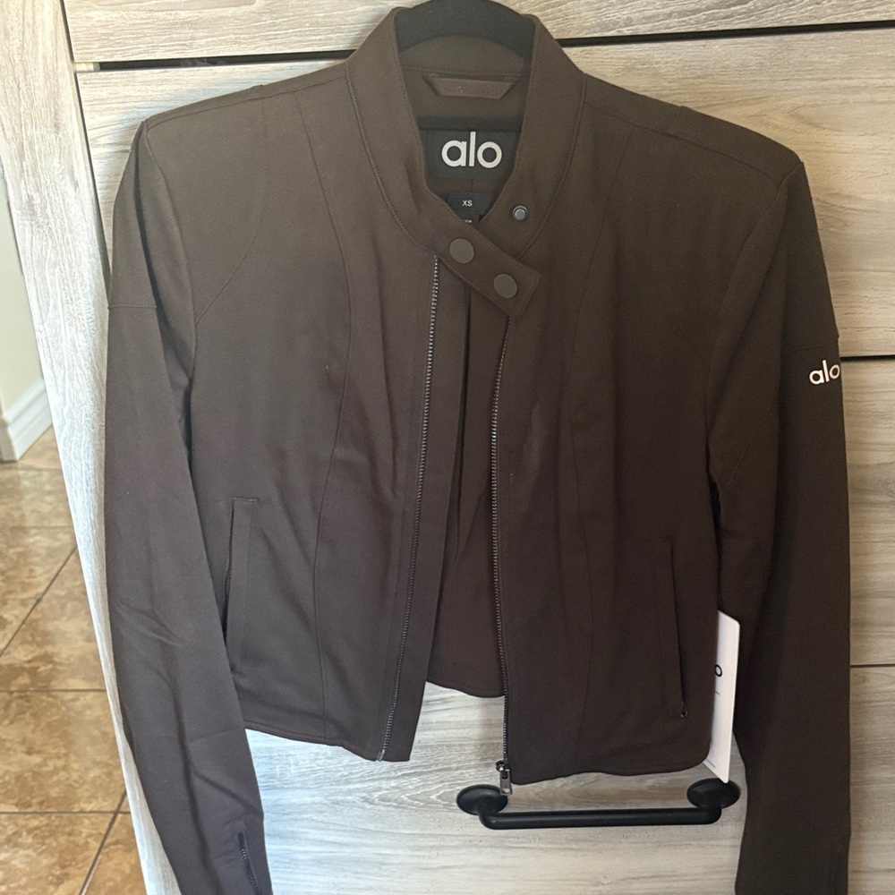ALO Yoga Women's Dark Brown Bomber Jacket